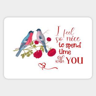 Valentine with Birds and Text Magnet